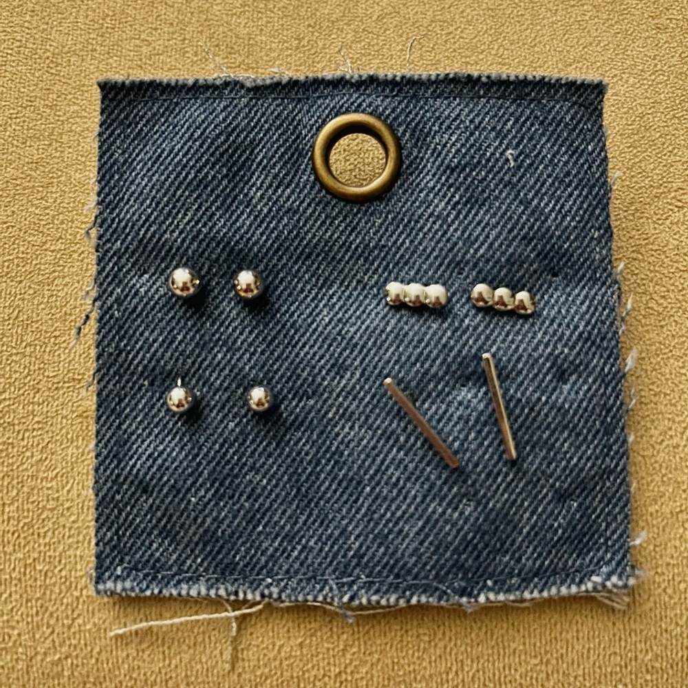 4 Pairs of Silver Stud Earrings